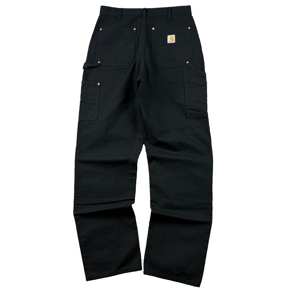 Carhartt Double Knee Pants Mens 34x34 Black B01 Duck Canvas Loose Fit Carpenter